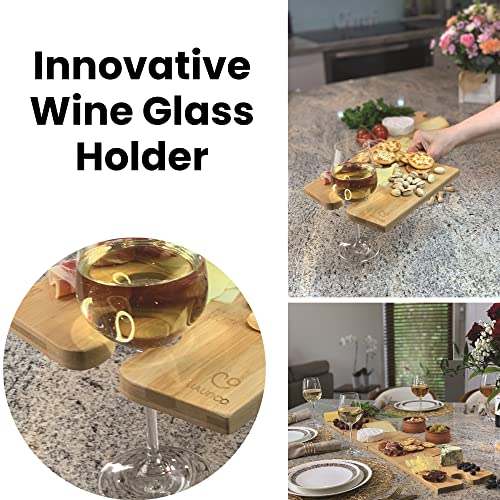 JAUNCO Bamboo Cheese Board Set Of 4 Large Charcuterie Boards Unique