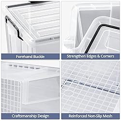 3-Pack Storage Bins with Lids, 90QT/85L Heavy Duty