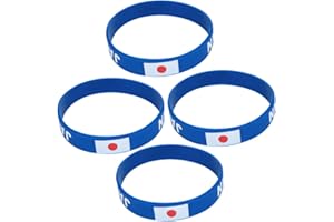 Hemobllo 4pcs Japan Flag Silicone Wristbands, Sport Vinyl Armbands for Soccer Games, National Team Fan