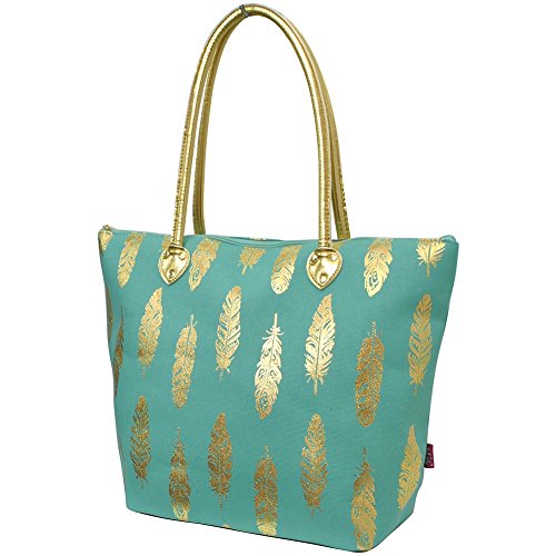 Feather Print NGIL Gold Collection Tote Bag