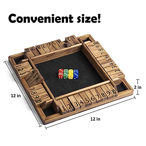 ropoda 12 Inches 4Way Shut The Box Dice Board Game (24 Players) for