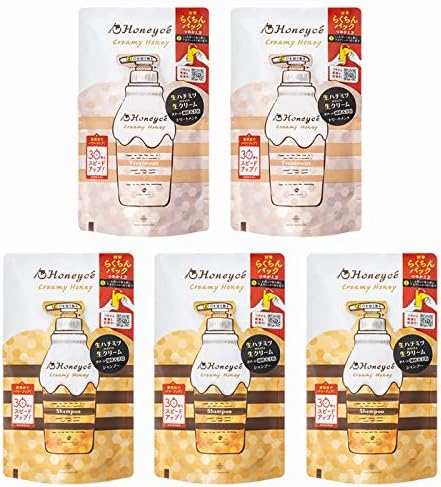 Honey Che Creamy Honey Shampoo Refill (3 Pack) & Treatment Refills (2 Pack)