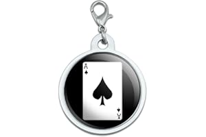 GRAPHICS & MORE Playing Cards Ace of Spades Large Chrome Plated Metal Pet Dog Cat ID Tag