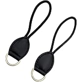 ZEEKSTAR Pair of Black Dee Ring Savers for Western Saddles &ndash; Durable Leather Saddle Accessories Protect Dee Rings, Prevent Wear &amp; Tear, Fits Standard Western Saddles