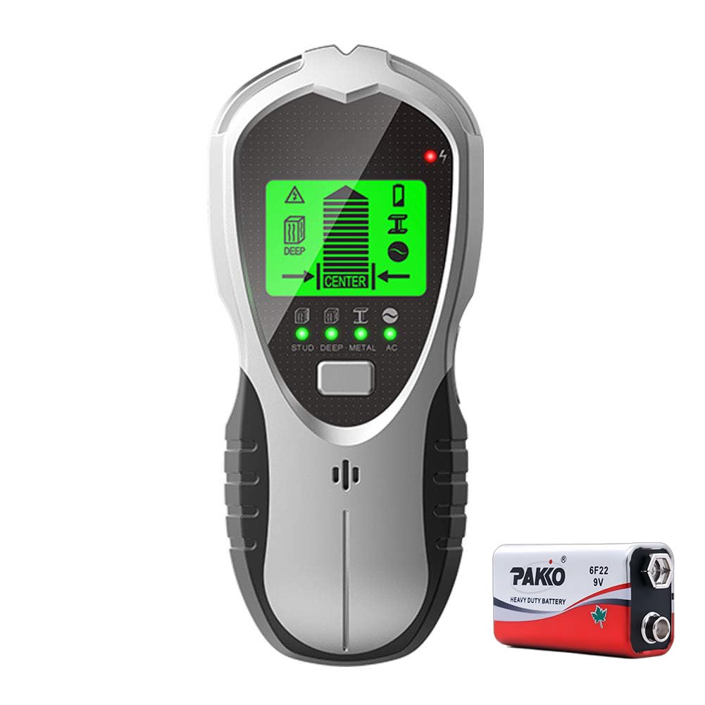 MBSM Stud Finder Scanner, Wall Scanner Detector, 4 in 1 Electronic Stud Sensor Center Finders for Studs, Deep, Metal,Wood and AC Wires Detection, HD LCD Display and Audio Alarm