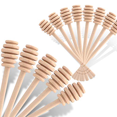12 Pack Mini Wooden Honey Dipper Sticks, Honey Dippers 6 inch with
