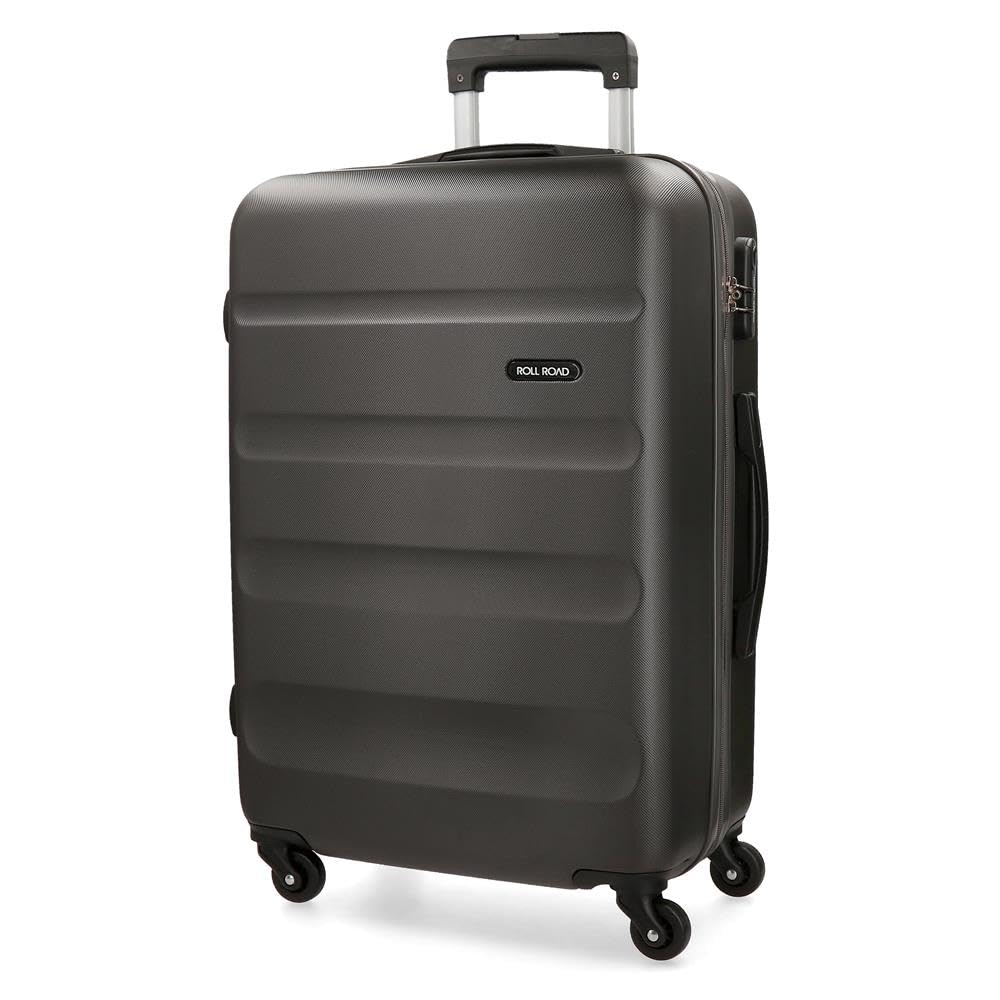 Roll Road Flex Grey Medium Suitcase 46 x 64 x 23 cm Rigid ABS Combination Lock 56 Litre 3.1 kg 4 Wheels