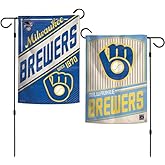WinCraft MILWAUKEE BREWERS/COOPERSTOWN GARDEN FLAGS 2 SIDED 12.5"" X 18"", Beige, Blue, Yellow, White