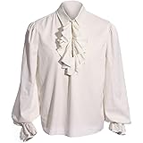 Bbalizko Mens Pirate Shirt Vampire Renaissance Victorian Steampunk Gothic Ruffled Medieval Halloween Costume Clothing