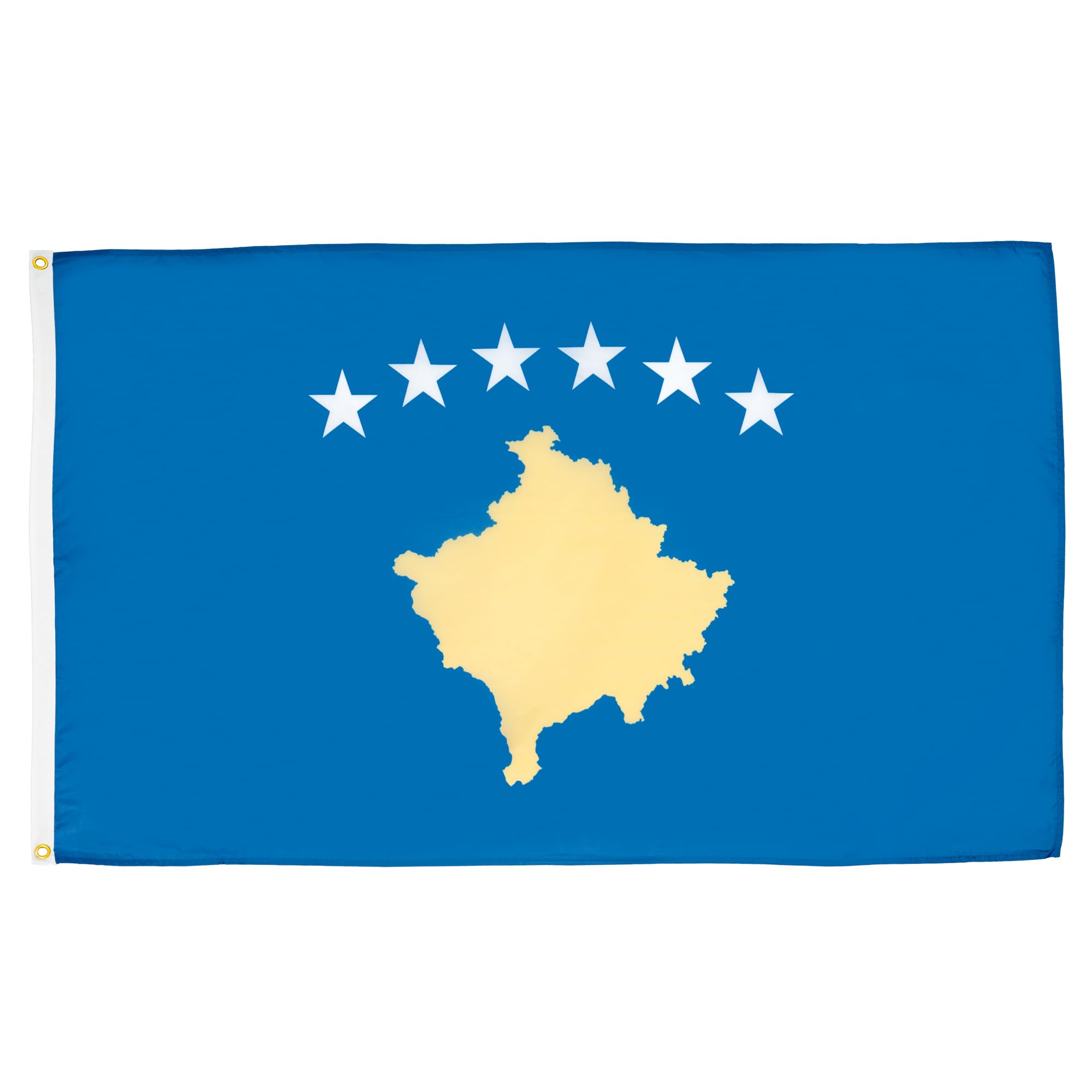 AZ FLAG - Kosovo Flag - 2x3 Ft - 100D Polyester Kosovar Banner with Two Metal Grommets - Fade Resistant - Vivid Colors - 2' x 3' Feet - 90x60 Cm — image 1