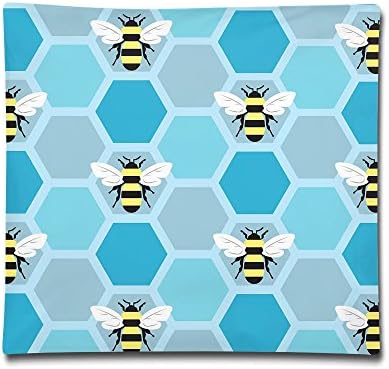 Phyllis Walker Pillow Shams Bumblebee Hexagon Hive Square Throw Pillow Case Cotton Decorative Pillowcase Cushion Cover For Sofa Bedroom 18"x18"