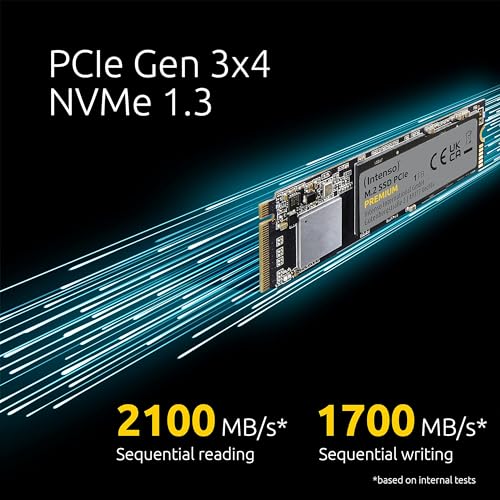 500GB M.2 SSD PCIe Premium, bis zu 2100 MB/s, Festkörper-Laufwerk (PCI Express Gen.3x4 NVMe 1.3, Solid State Drive)