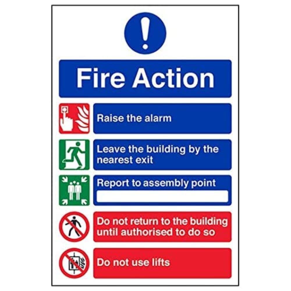 V Safety Eco Friendly Fire Action - 5 Message - 150 X 200mm