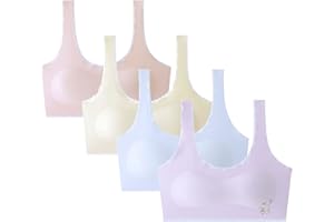 MOOKIRAER Girls Training Bra-Racerback Sports Seamless Bras, Teen Bra Comfort Seamless, Girls Bra with Removable Mini-A Cup Pad