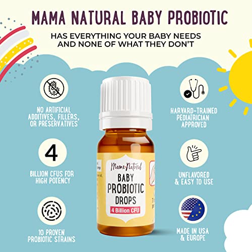 Mama Natural Baby Probiotic Drops (0.28 Fl Oz) 4 Billion CFU