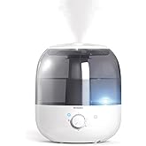 Homedics Ultrasonic Top Fill Humidifier, Cool Mist, 360° Nozzle, Up to 25 Hour Runtime, for Large Room, Bedroom, Nursery, Pla