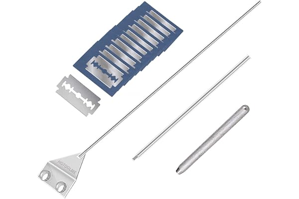 HOTOOLME Aquarium Scraper, 25.6" Stainless Steel Scraper Cleaning Razor with 10 Blades for Glass Aquarium Fish Tank | Glass A