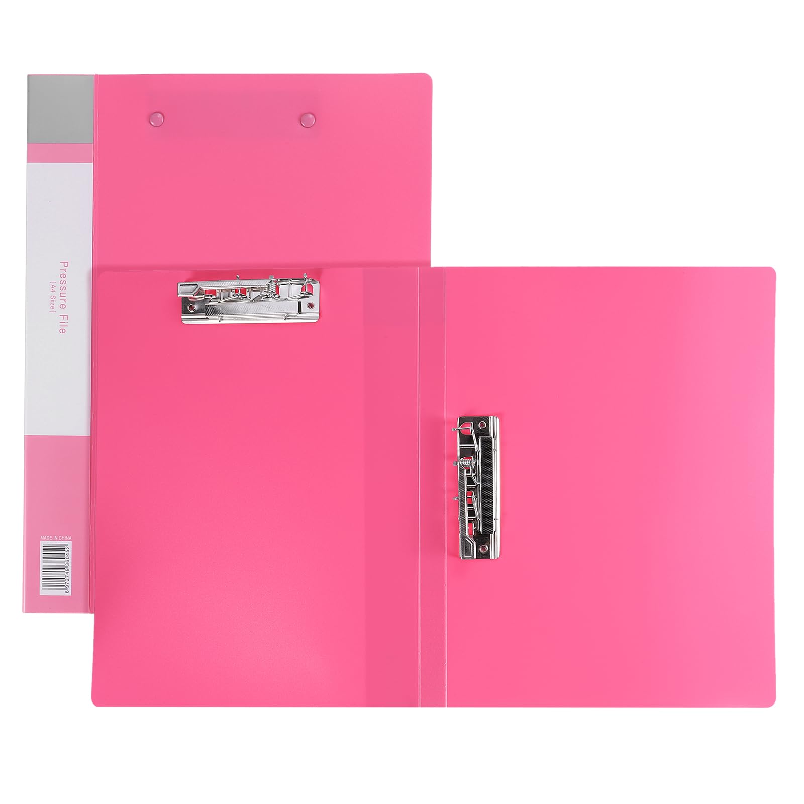 PATIKIL 9.3x12.2 Punchless Binder Clamp, 2 Pcs Plastic Double Strong Clip Clamp Binder Without Rings Sheet File Folder Protector for A4 Size Paper Office, Rose Red — image 1