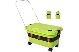 NICECASTLE Collapsible Bucket 5.8 Gallon 22L with Wheels Handle Drain Plug Water Outlet and 2 Universal Connectors for Portable Pressure Washer Cordless Car Washing Camping RV Pet Bath Multi-Use