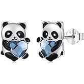 Bunny/Guinea Pig/Octopus/Panda/Lilith/Ankh Earrings for Women 925 Sterling Silver Stud Earrings for Men Jewelry Gifts for Birthdays Christmas Thanksgiving