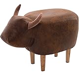 OLizee Decorative Buffalo Ottoman Footstool Cute