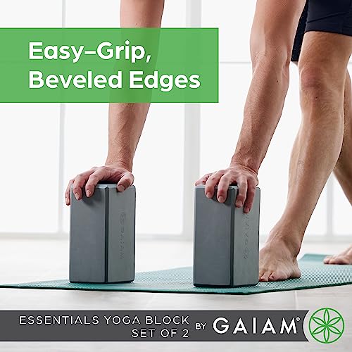 Gaiam Essentials Yoga Block (Set Of 2) Supportive LatexFree Eva Foam
