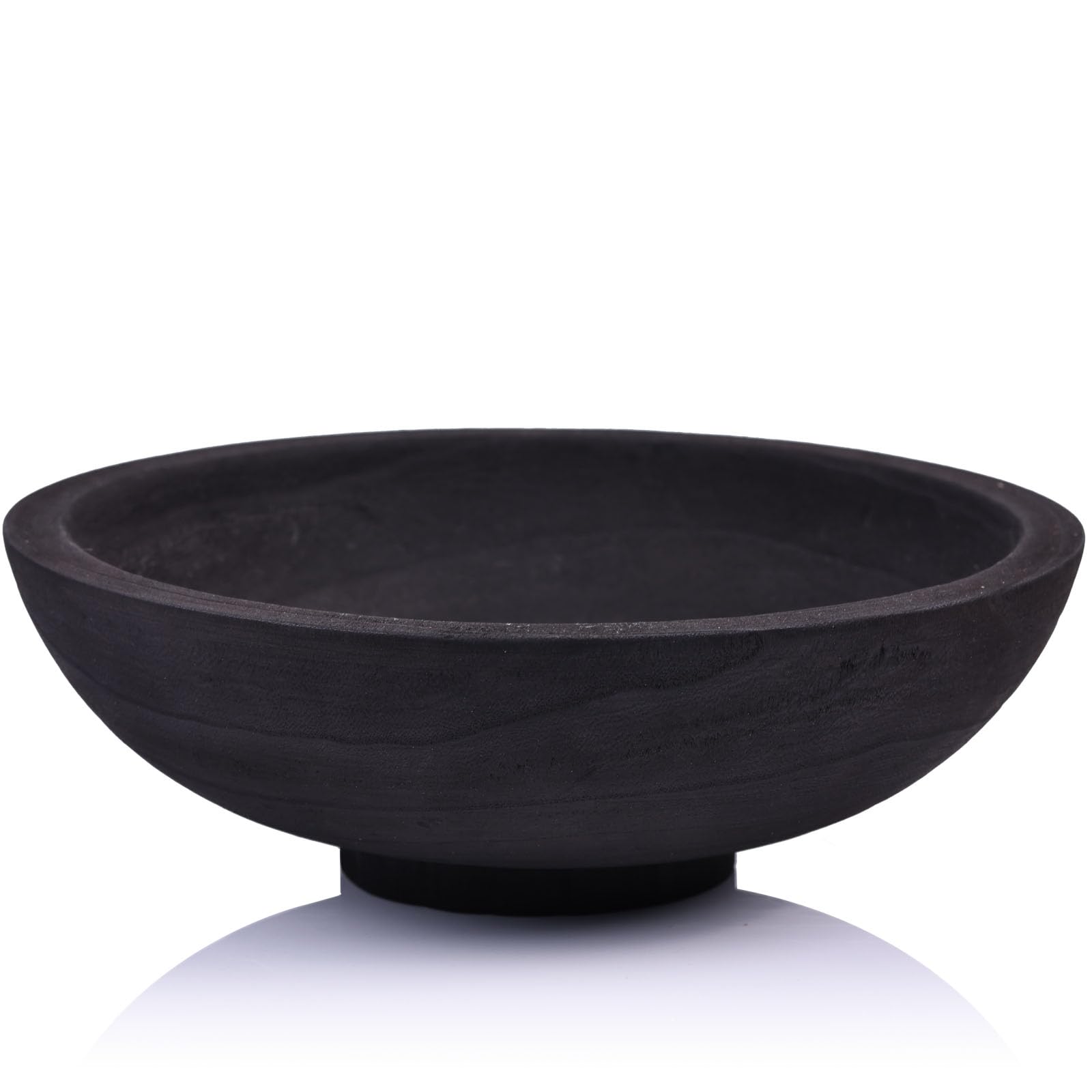 XMGZQ Black Decorative Bowl,Round Wooden Fruit Bowl-Decorative Pedestal