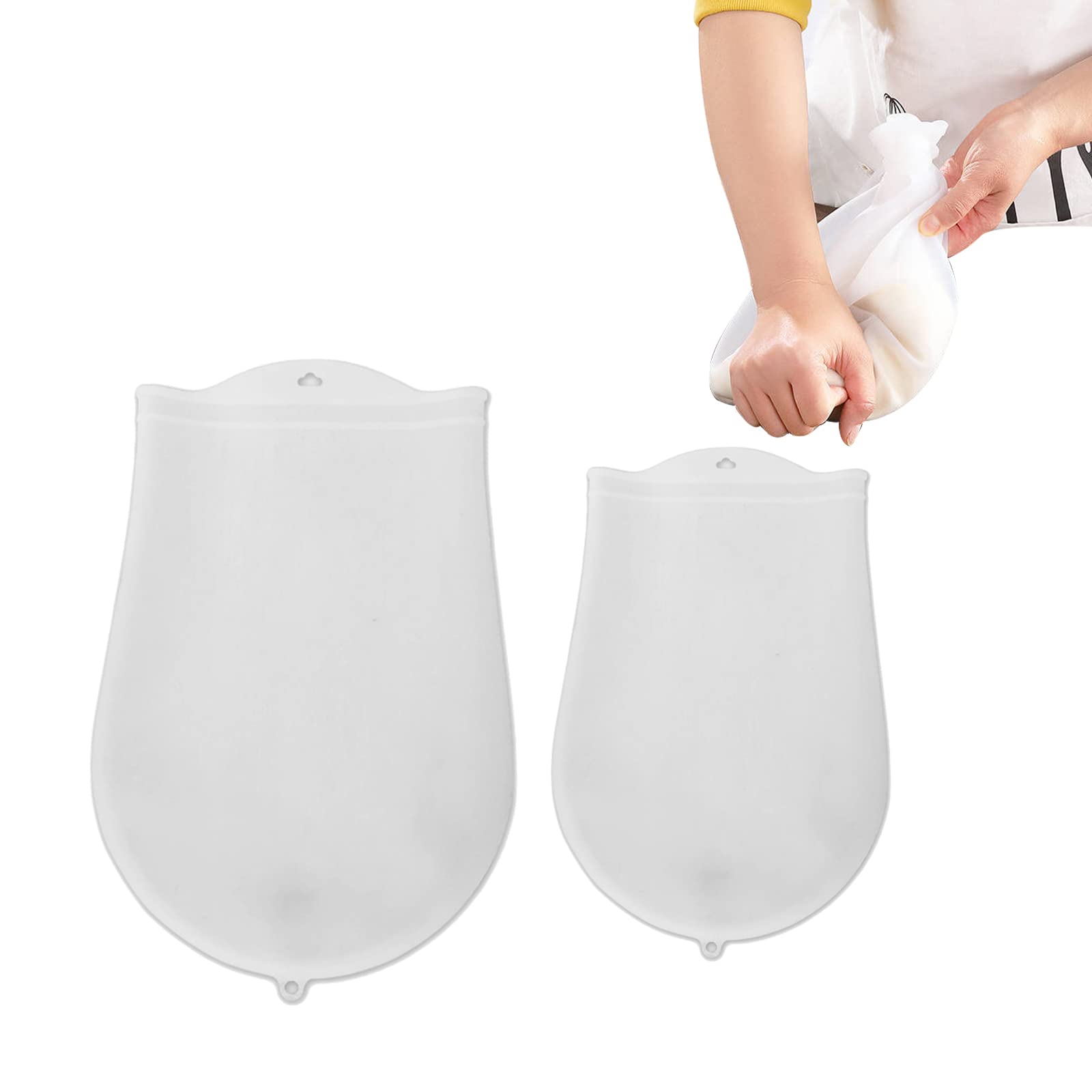 Photo 1 of Angzhili 2 Pack Silicone Kneading Dough Bag - Multifunctional Mixer for Bread and Cookie, Flour Mixing and Preservation Bag, Reusable Cooking Tool, 2 Sizes