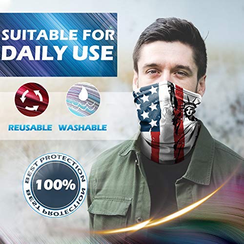 Neck Gaiter Face Mask,Reusable Face Cover Scarf,Summer Cooling Breathable Lightweight Bandana for Men Women
