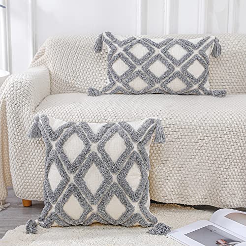 grey square pillow cases