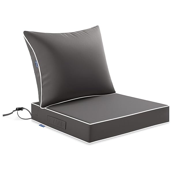 MIULEE DARK GREY OUTDOOR SEAT CUSHION 22X22 INCH...