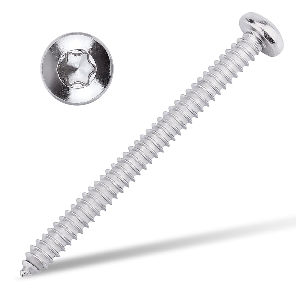 Photo 1 of #12 x 2-1/2" Pan Head Torx Drive Self Tapping Screws, 304 Stainless Steel 18-8 Wood Screw Sheet Metal Screw, Star Drive, Full Thread Coverage, Pack of 30