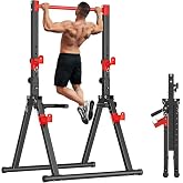 SogesHome Foldable Power Tower Dip Stand Pull Up Bar for Home Gym Exercise | Height Adjustable Multifunction Fitness Workout Station with Triangular Stability Design for Strength Training, Space Saving