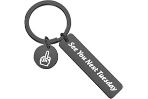 HOLLP Funny Gift for Best Friend See You Next Tuesday Keyring with Middle Finger Charm CUNT” Gag Gift
