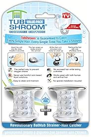 TubShroom Tub Drain Hair Catcher, 2 Pack, Chrome – Drain Protector and Hair Catcher for Bathroom Drains, Fits 