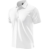 MIER Polo Shirts for Men Short Sleeve Dry Fit Performance Golf Tennis Active Collared Shirts, UPF 50+ Sun Protection