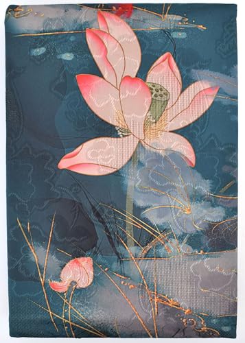 BLBMH 5.5x8.5 Book Cover for Paperbacks Women Bible Cover Protector Adjustable Fabric Book Jacket Softcover Book Novels Notebook Book Lovers Christmas Gifts - Lotus 8.5in