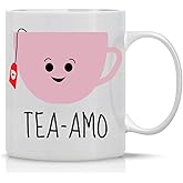 AW Fashions Tea Amo - Spanish I love You 11oz Fabulous Coffee Tea Mug Perfect for Women Funny Birthday Ideas for Her, Fiancee, Girlfriend, Wife, Mom Love you Mugs