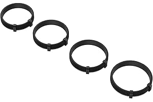 SMALLRIG Seamless Follow Focus Ring Set of 4, with AB Stop and Non-Slip Rubber, Standard M0.8 Focus Gear Ring, Compatible wit