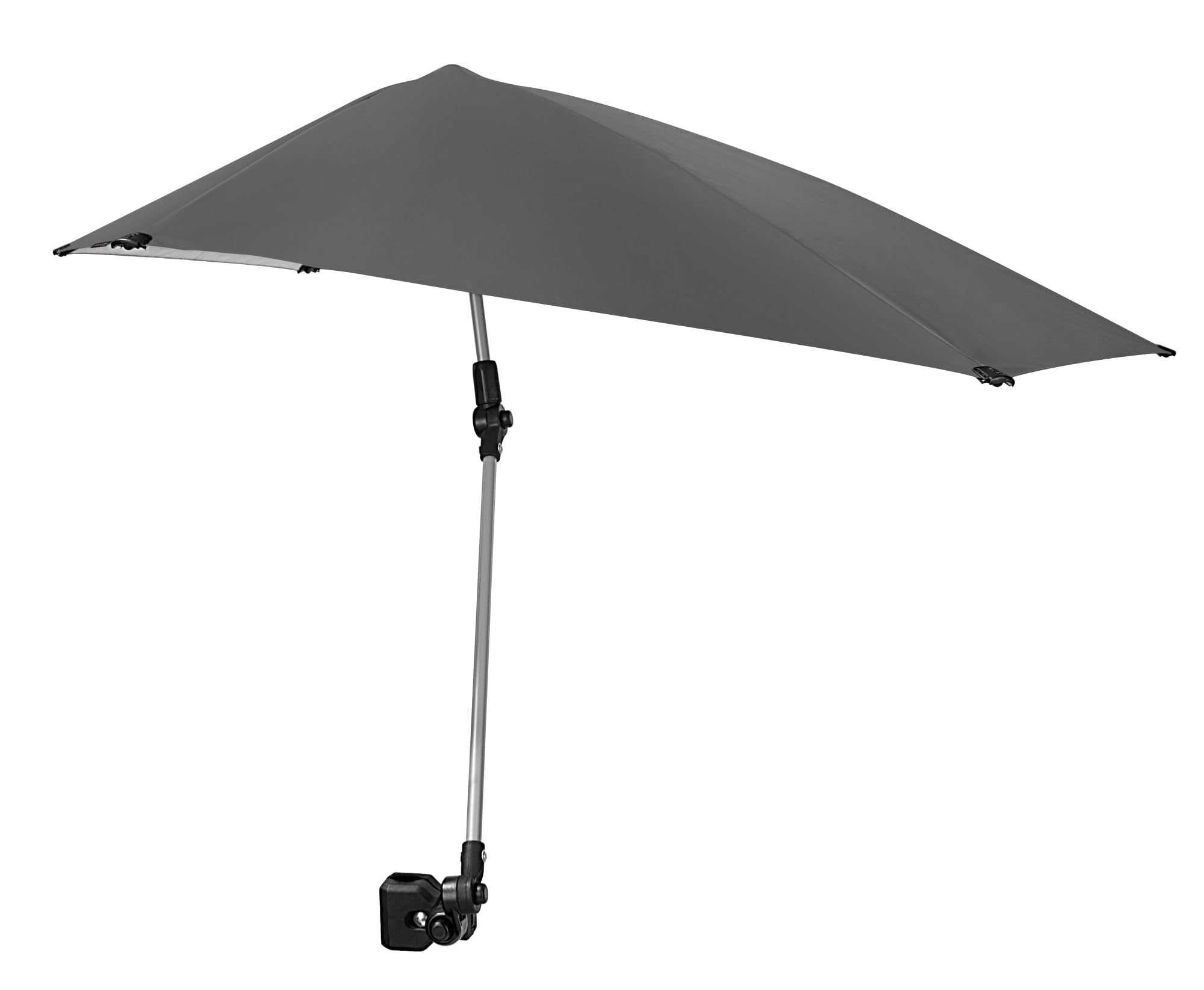 Sport-Brella Versa-Brella Adjustable Umbrella, Adjustable clamp, 360 Degree 4-Way Swivel & UPF 50+ Lining, Lightweight & Easy Set Up, Regular, Black/White