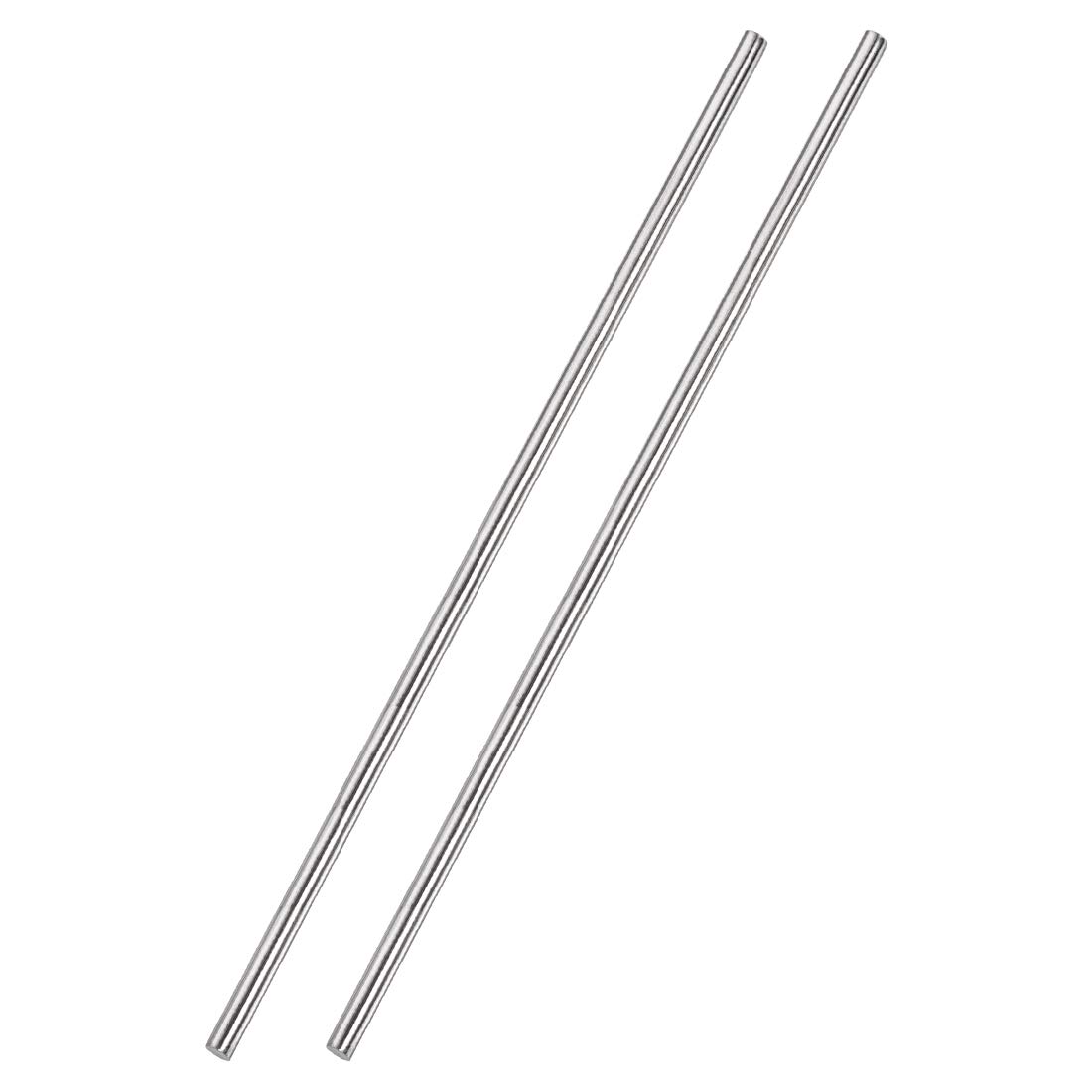 sourcing map 4mm x 300mm 304 Stainless Steel Solid Round Rod for DIY Craft - 2pcs