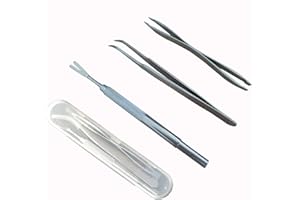 HSZJsto 3 in 1 Tick Remover Kit, Stainless Steel Tick Remover Tweezers Tick Remover Tools Set for Pet Dog, Cat, Human with Storage Box