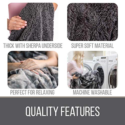 The Connecticut Home Company Luxury Shag Bed Throw Blanket, King Size