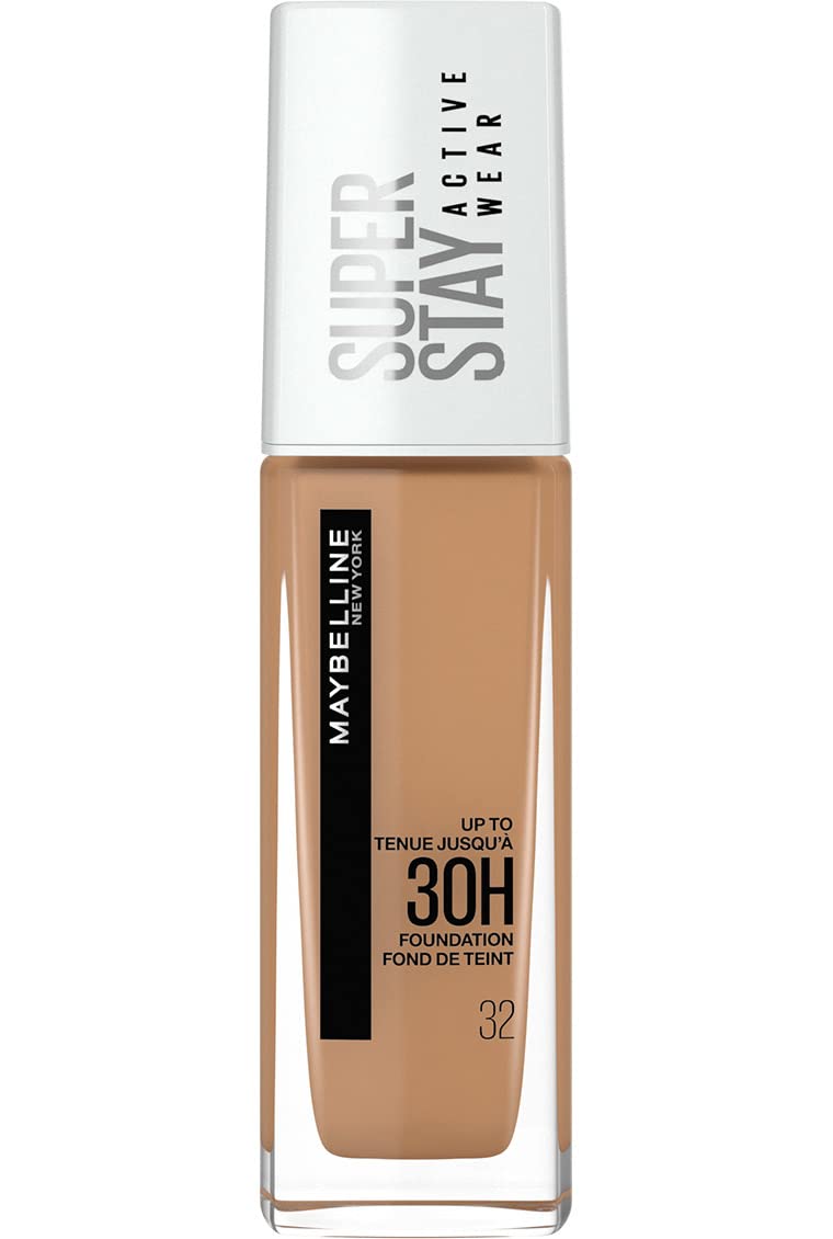 Maybelline New York Foundation, Superstay Active Wear 30 Hour Long-Lasting Liquid Foundation, Lightweight Feel, Water, Sweat and Transfer Resistant, 30 ml, Shade: 32, Golden