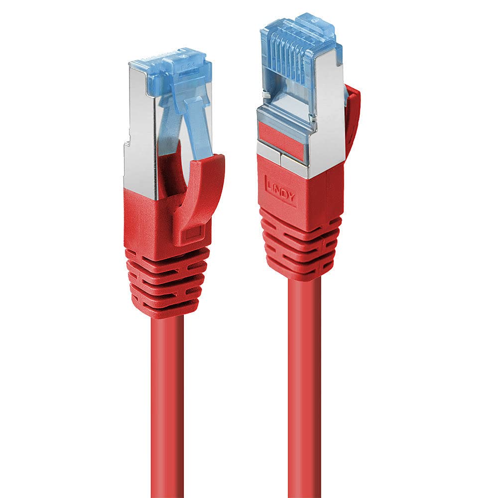 LINDY 1.5m CAT6a S/FTP LSZH Snagless Gigabit Ethernet Cable, Red