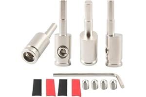 TIALECCI Amp Input Reducer 8 GA to 8 GA Car Audio Amplifier Wire Terminal Connectors Brass 4PCS with Adhesive Heat Shrink Tubing