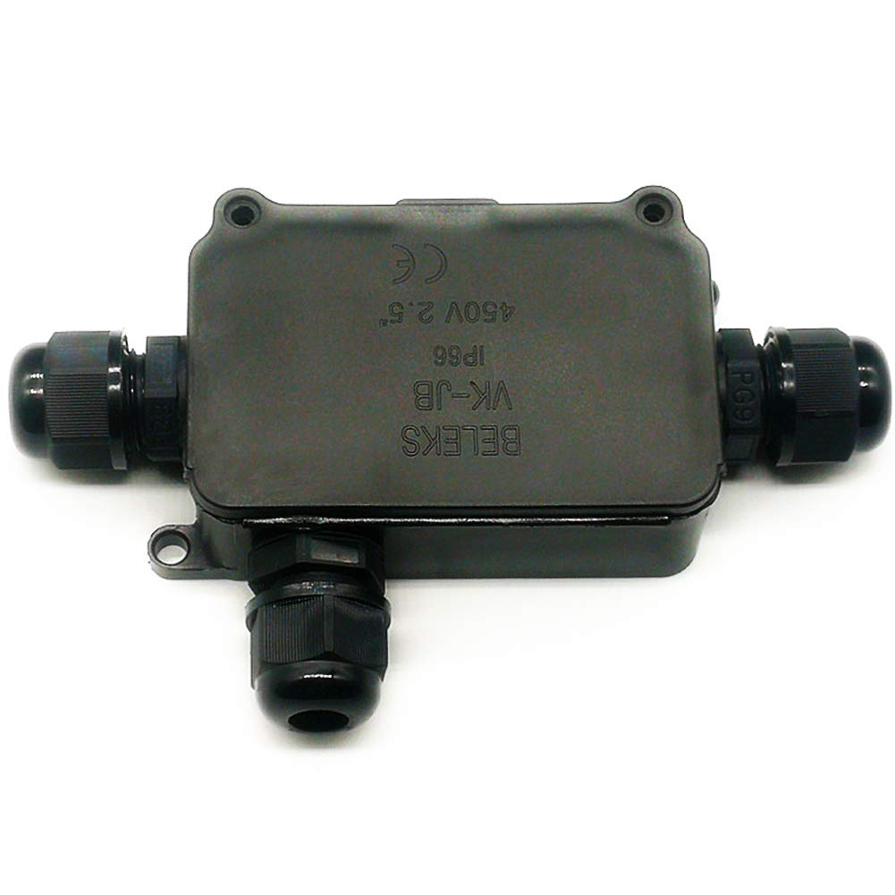 Outdoor Junction Box CHEPL Waterproof Cable Connector 3 Way Cable Connectors IP66 Underground Cable Sleeve Black