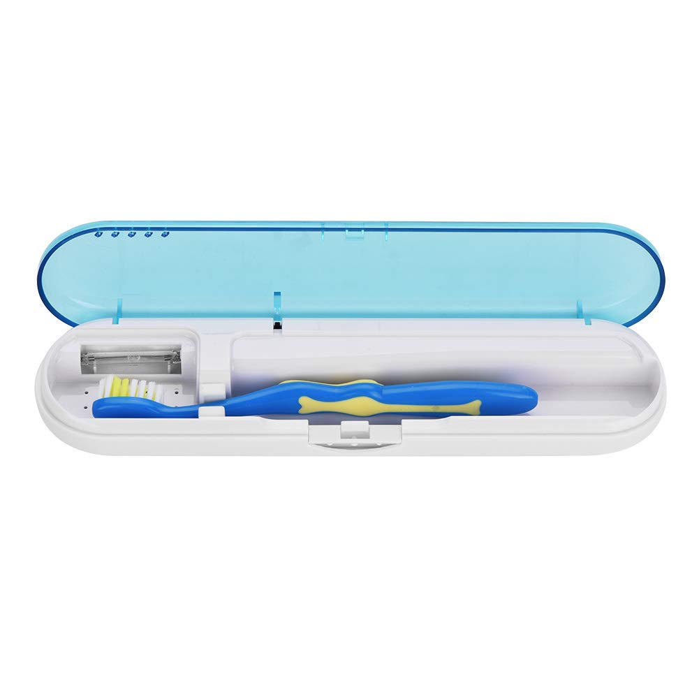 UV Toothbrush Sterilizer Box, UV Light Sterilizer Case, Antibacterial, Deep Disinfection, Toothbrush Cleaner(Blue)