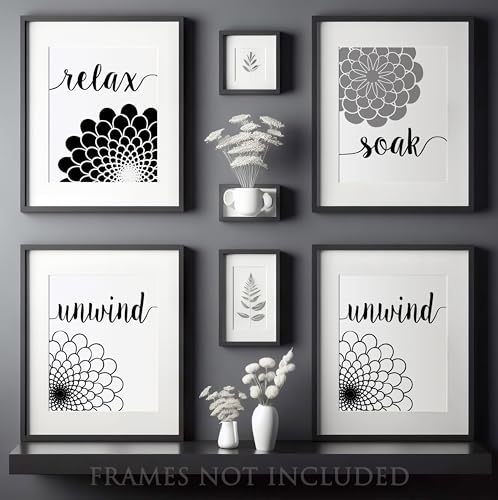 Black And White Bathroom Wall Art (8x10) - Black And White Bathroom ...