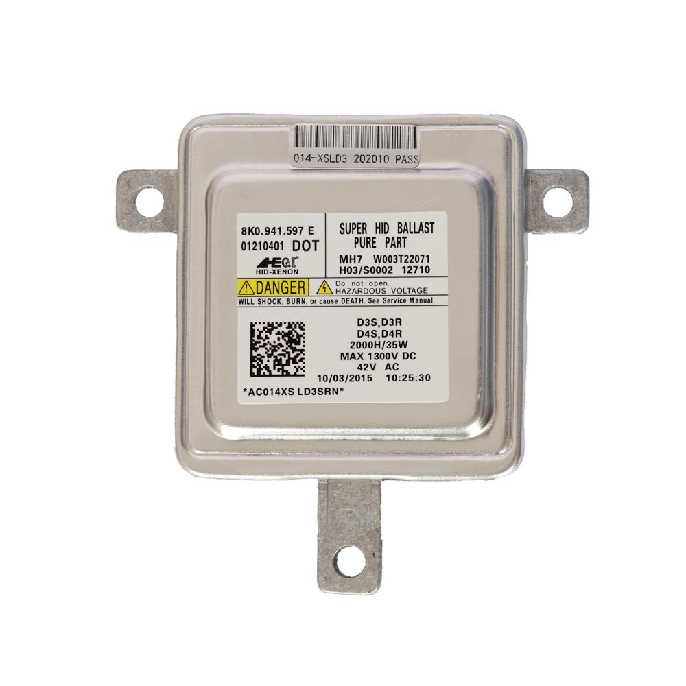 HEQI 8K0941597E Replacement Xenon Headlight Ballast HID Control Unit Module D3S-W003T22071 for D3S D3R D4S D4R Direct Replacement Fit Both Sides